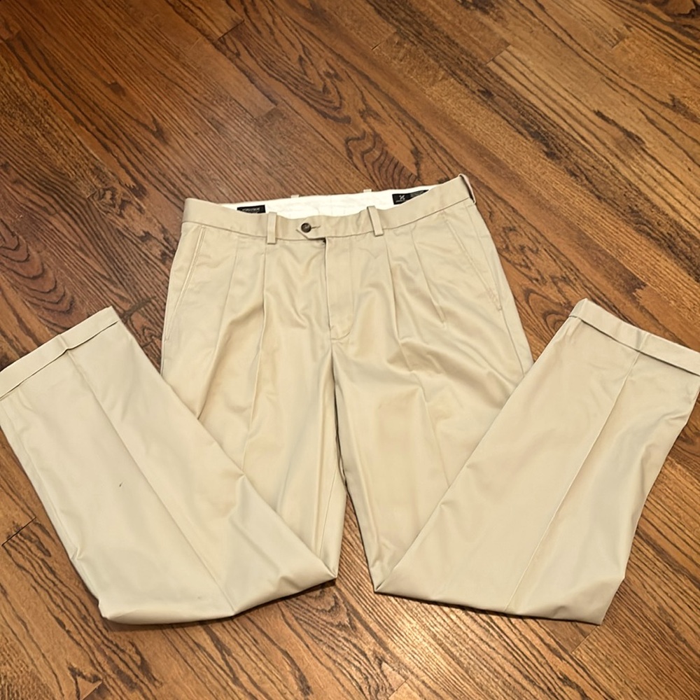 Nordstrom classic putty pants. Front pleated  and cuffed. Like new.